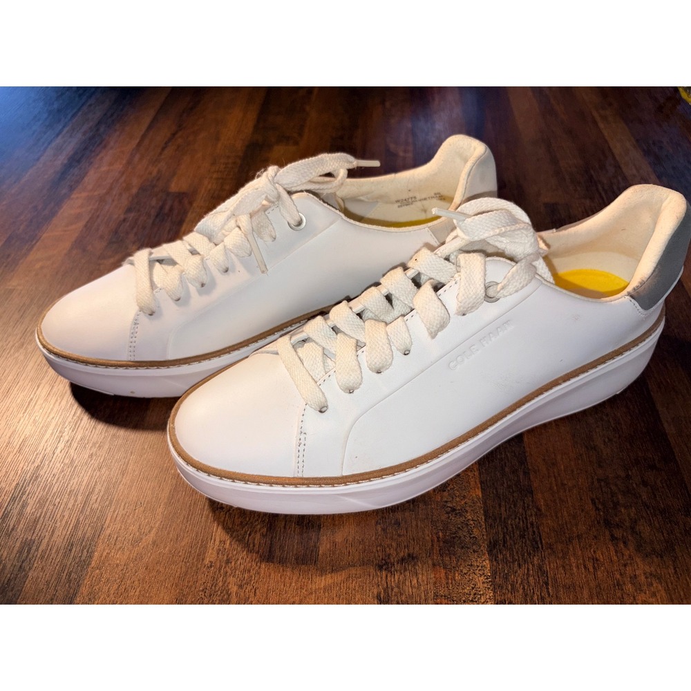 Cole Haan Grand Series Women White Leather Sneakers W24775 Size 8B